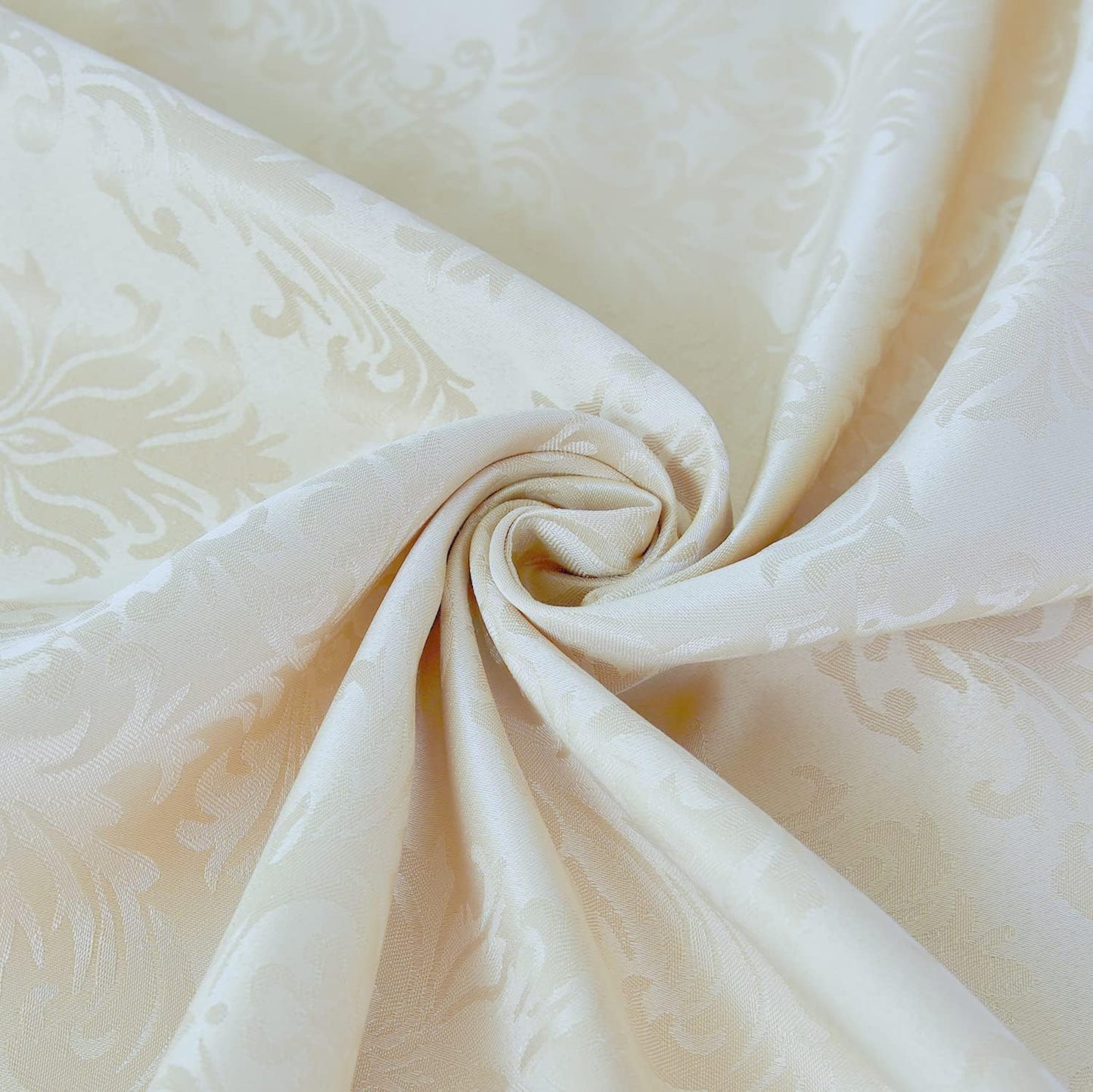 SASTYBALE Rectangle Tablecloth - 60 x 102 Inch Beige Cream Damask Table Cloth Jacquard Design Spill Proof Wrinkle Resistant Waterproof Soft Polyester Oblong Table Cover for Kitchen Parties(Ivory)