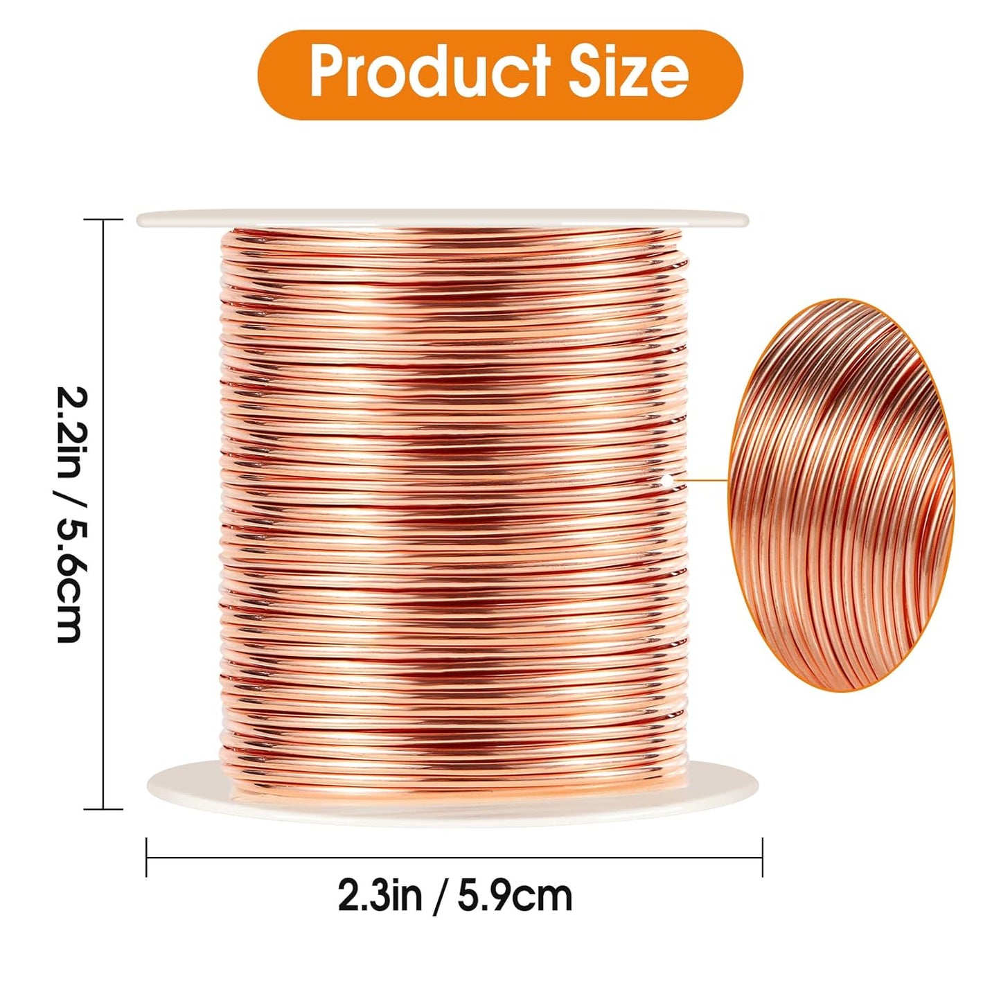 99.9% Soft Copper Wire, 20 Gauge/ 0.8 mm Diameter, 328 Feet / 100m, 1 Pound Spool Pure Copper Wire, Jewelry Making Wire Craft Wire