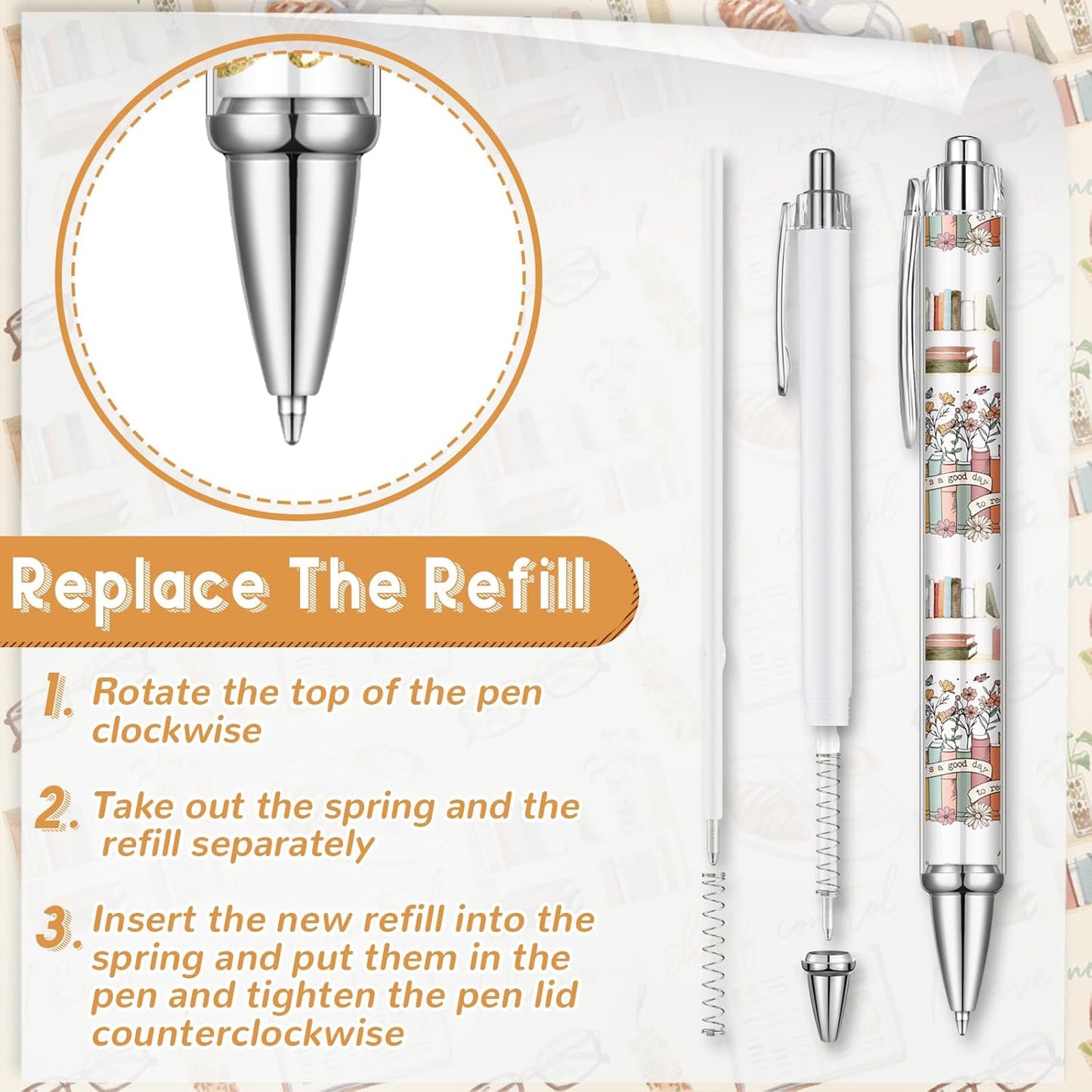 24 Pcs Book Lovers Pens Bulk Reading Theme Gifts Bookish Ballpoint Pens Reading Book Club Gifts Ideas for Women Readers Librarians Literary Lover Bookworms Appreciation Birthday Accessories