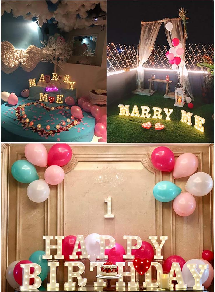 MUMUXI Marquee Light Up Letters | Large Light Up Numbers | Battery Powered and Bright with Every Letter of The Alphabet | for Wedding, Birthday, Party, Celebration, Christmas or Home Decoration (4)
