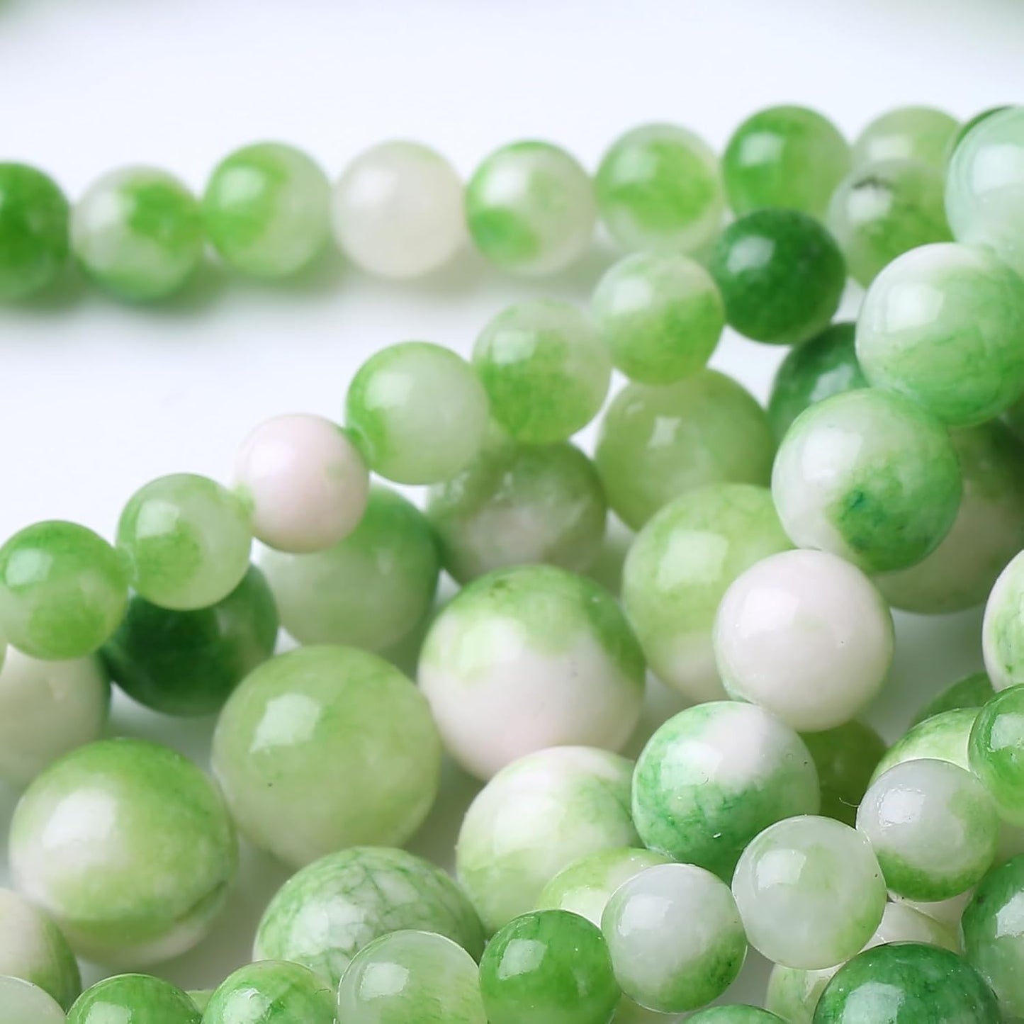 Green Persian Jade Stone Beads Gemstone Round Crystal Energy Jade Beads Stone Beads for Jewelry Making DIY Bracelet Necklace Jewelry Making 1 Strand 15.5inch 60PCS 6MM