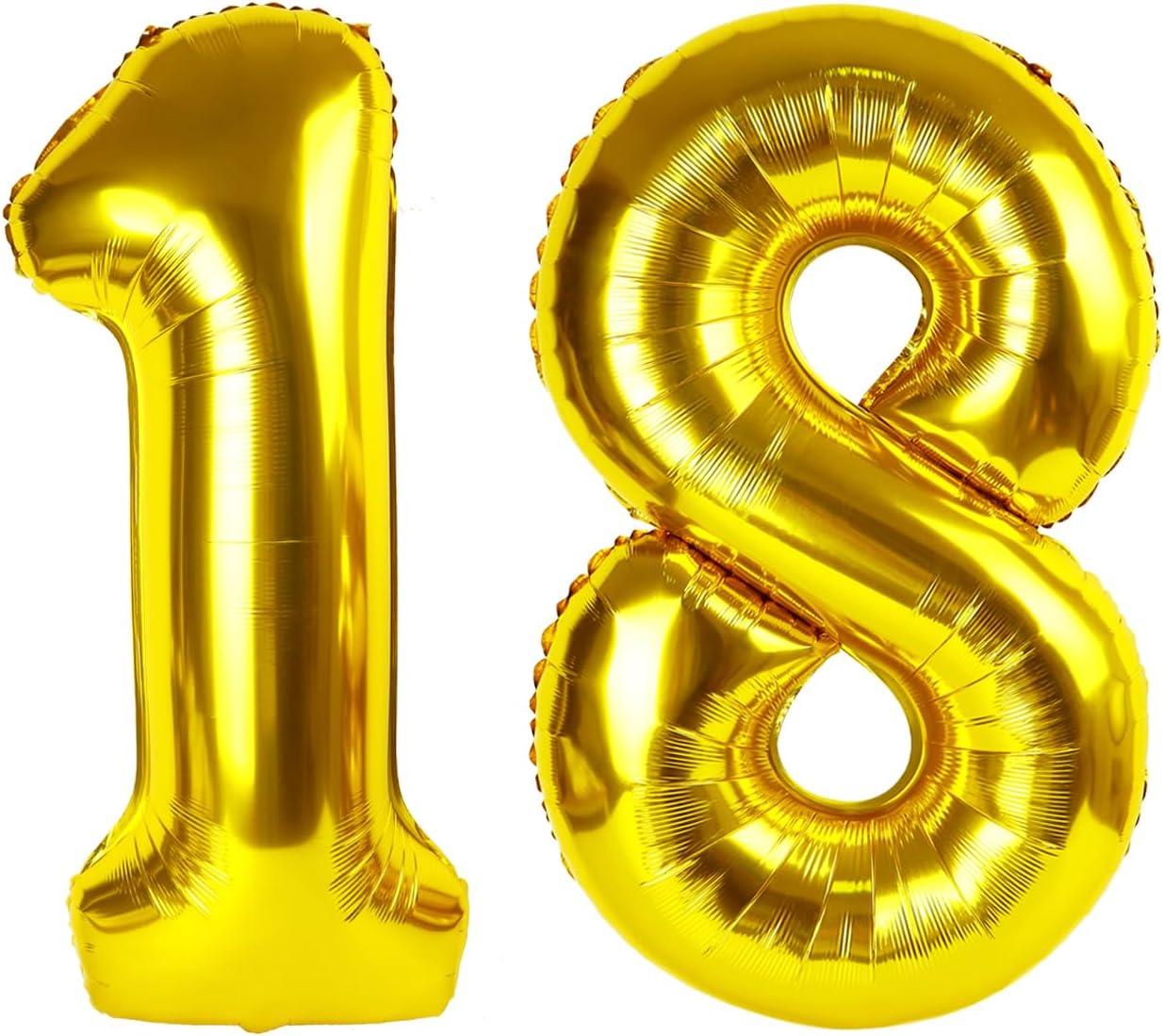 Gold Mylar Number 18 Balloon 40 inch, Number 18 Birthday Balloon for Boy Girl, Gold Foil 18 Balloon for 18 Birthday Party, Anniversary Celebration Number Balloons Decorations