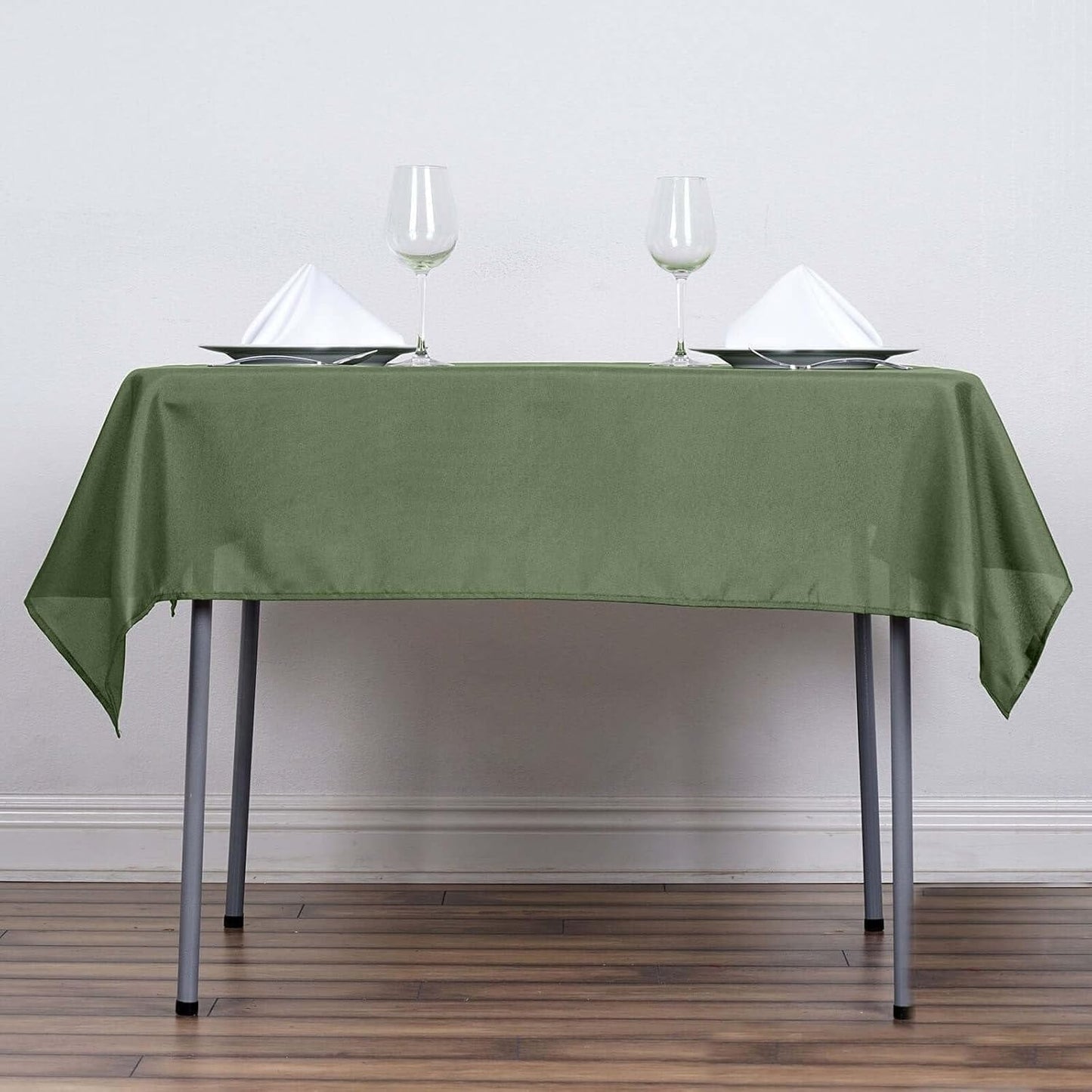 Efavormart 54x54 Moss Green Wholesale Linens Seamless Polyester Square Linen Tablecloth for Wedding Banquet Party Restaurant