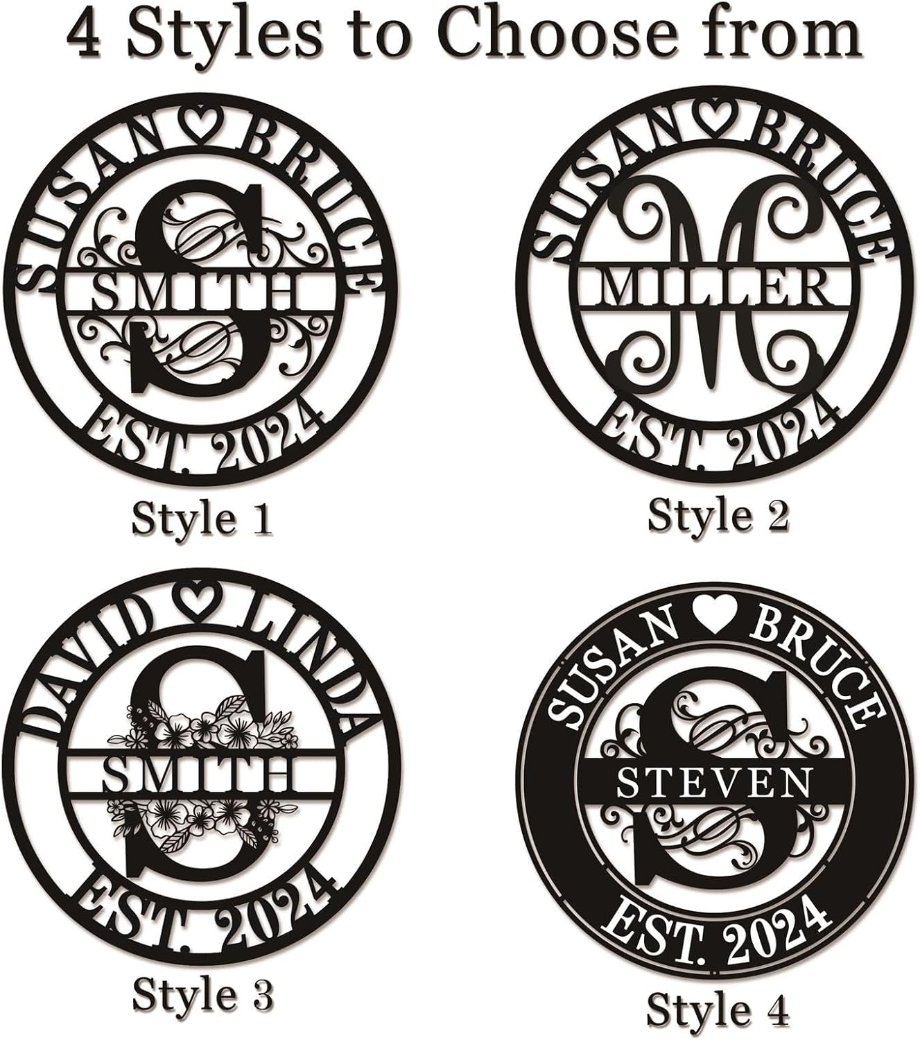 Personalized Wedding Anniversary Sign Gifts, Custom 50th 40th 65th 60th 25th 70th Anniversary Metal Sign, Wedding Gifts for Couples, Custom Name Sign, House Warming Gifts New Home