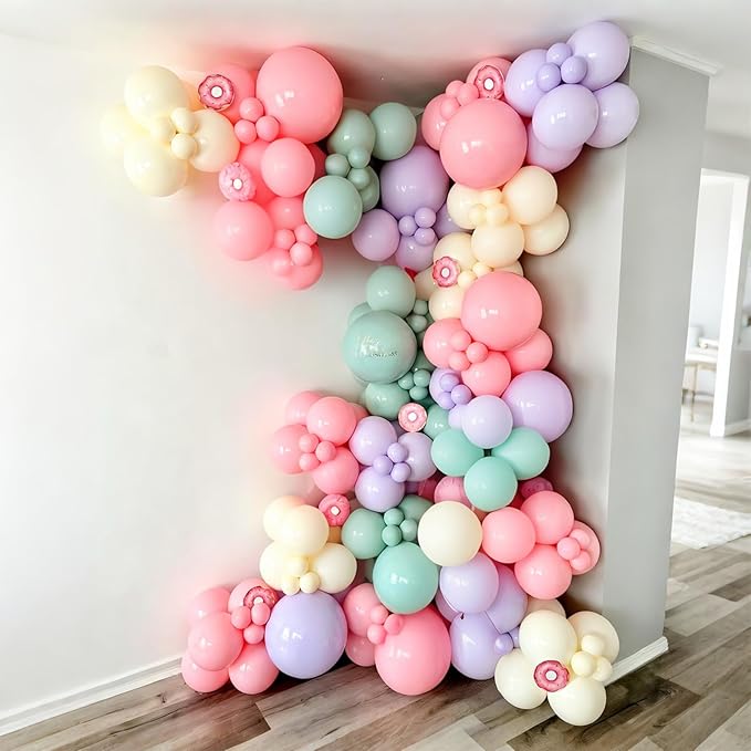 Pink and Green Balloons Pastel Pink Green Gold Latex Balloons Clear Snowflake Balloon for Pink Candyland Christmas Decor Nutcracker Xmas Baby in Bloom Fairy Floral Baby Shower Birthday Party