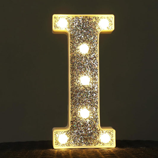 Glitter Light Up Letters - Marquee Signs for Decorations, Prom, Events & Engagement Parties, Featuring Alphabet & Number Letters