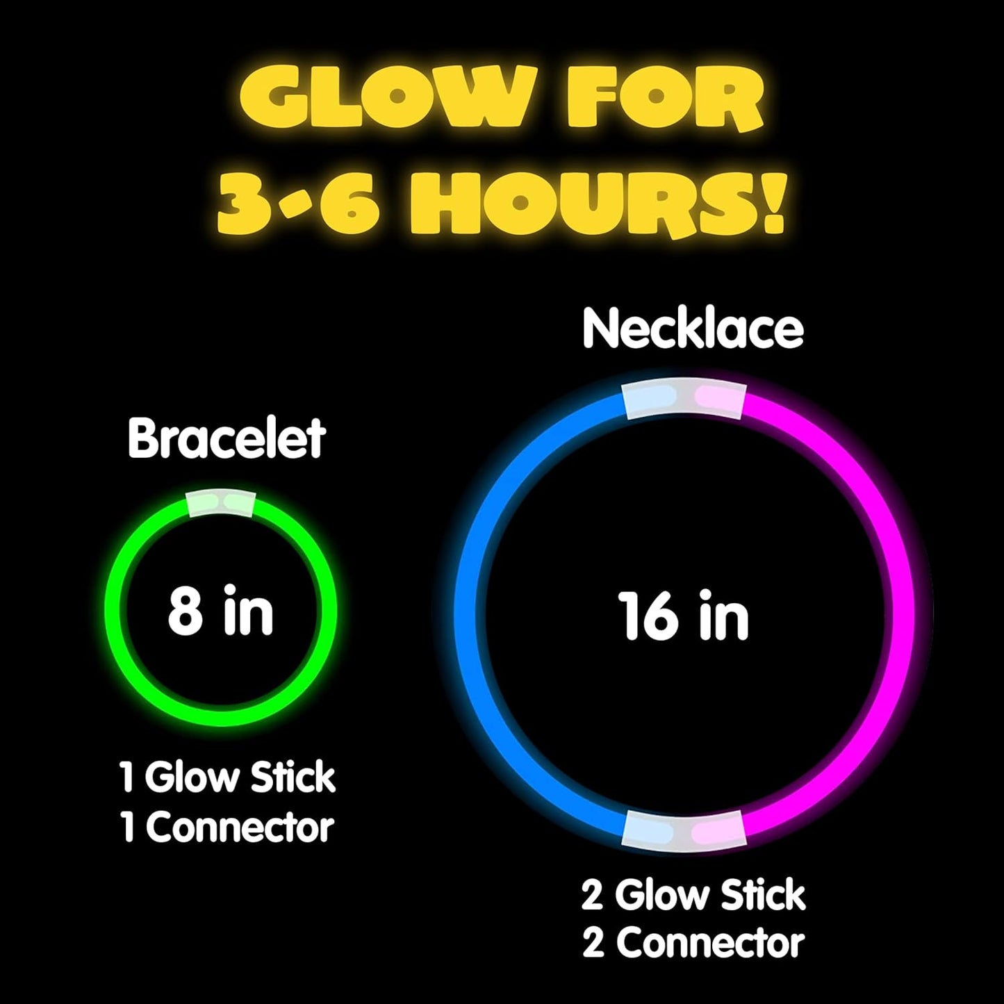 JOYIN 800 Pcs 8" Glowsticks, Halloween Supplies Pack, Bracelets Necklaces, Glow in the Dark Party Favors, Easter, Christmas, Football Party Supplies