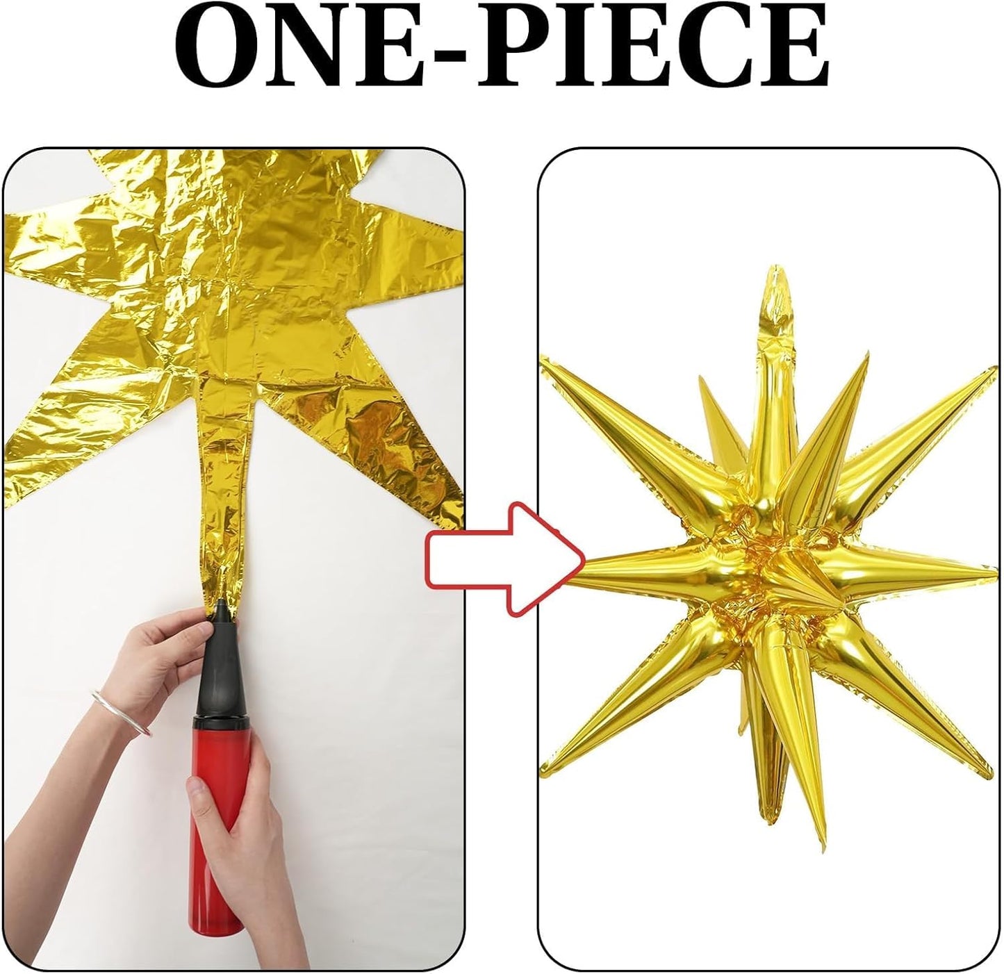 Colorful Star Balloons 12pcs, 27/22 Inch Foil Rainbow Star Explosion Balloons, Large Spike Mylar Cone Balloon, Multicolor Fireworks Shape Balloon Party Decor for Birthday Graduation