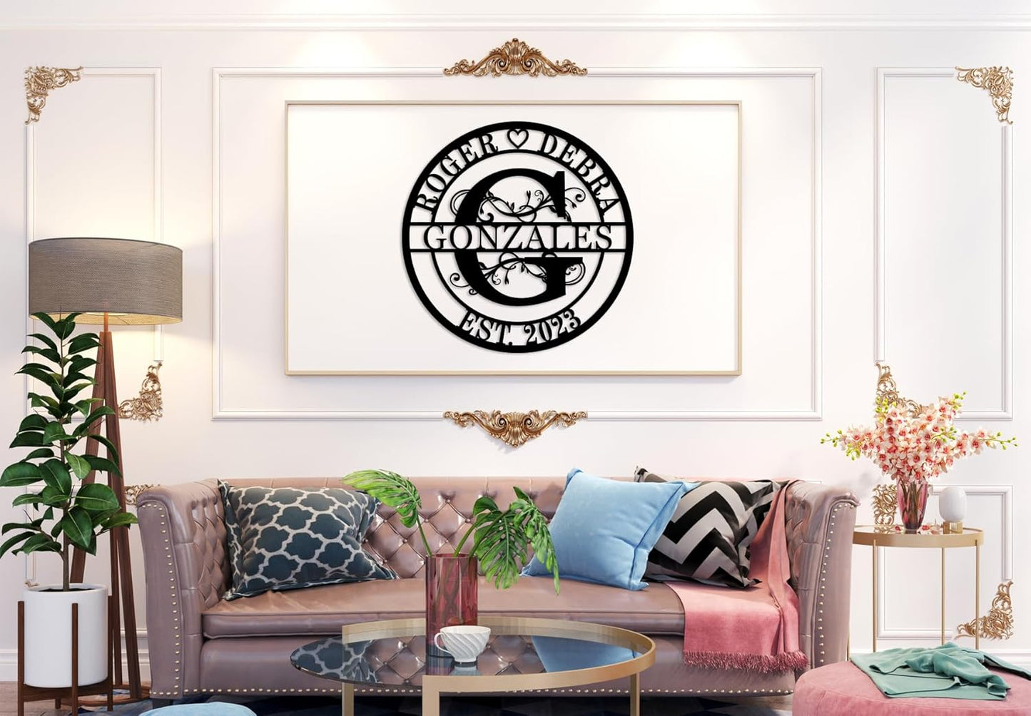 Custom Metal Monogram, Personalized Last Name Décor, Custom Name Signs with Metal Art, Anniversary, Wedding Gift