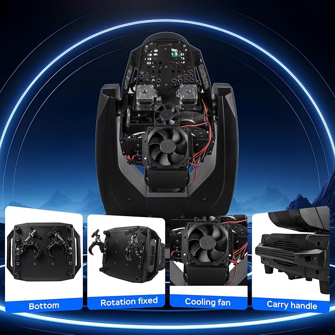 SHEHDS Moving Head Stage Lights 380W 19R Bulb (7500K) 7+5+14Gobos 14 Colors Spotlights 2 Prisms Zoom Wash Effect DMX512 Strobe for Party Disco KTV Bar Show