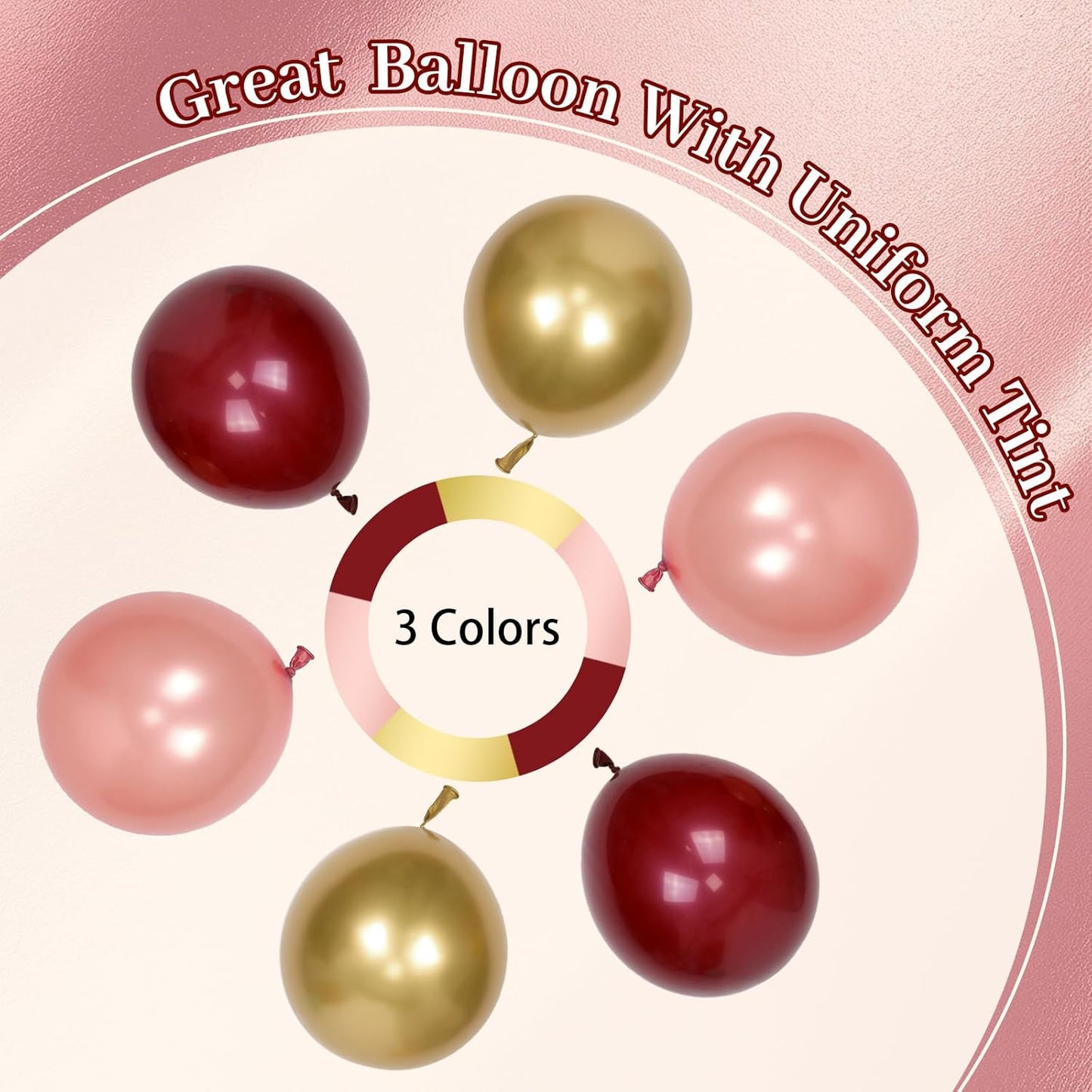 60pcs Burgundy and gold Balloons 12inch with Maroon Pearl Rose Gold Confetti Metallic Gold Balloons for Wedding Bridal Shower Anniversary Birthday Party Decorations