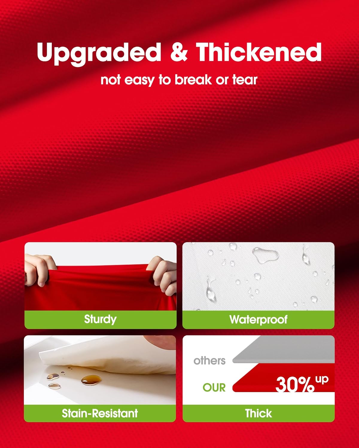 Pureegg Plastic Table Cloth Disposable 10 Pack, 54 x 108 Inch Table Cloths, Valentines Day, Thanksgiving, Christmas Decorations, Fall Tablecloths, Rectangle, Plastic Cover, Leakproof & Sturdy, Red