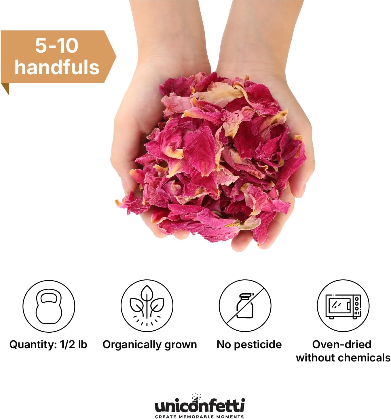 Dried Flower Red Peony Biodegradable Confetti - Real Flower Petals for Weddings, Flower Girl Toss, Wedding Send Off Ideas, Party Table Decoration | Boxed - 8oz (0.5lbs)
