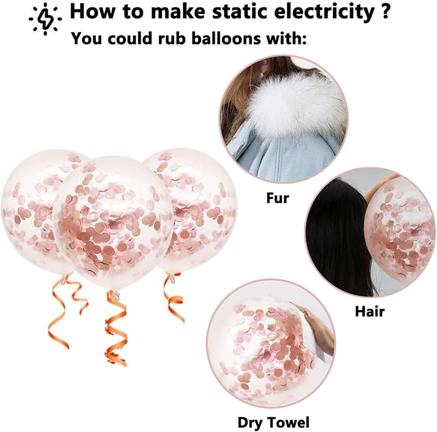 Rose Gold Balloons, 60PCS 12inch Rose Gold White Champagne Latex Balloon Confetti Balloons with Ribbon for Wedding, Baby Shower, Birthday, Engagement, Bridal Shower, Princess Party