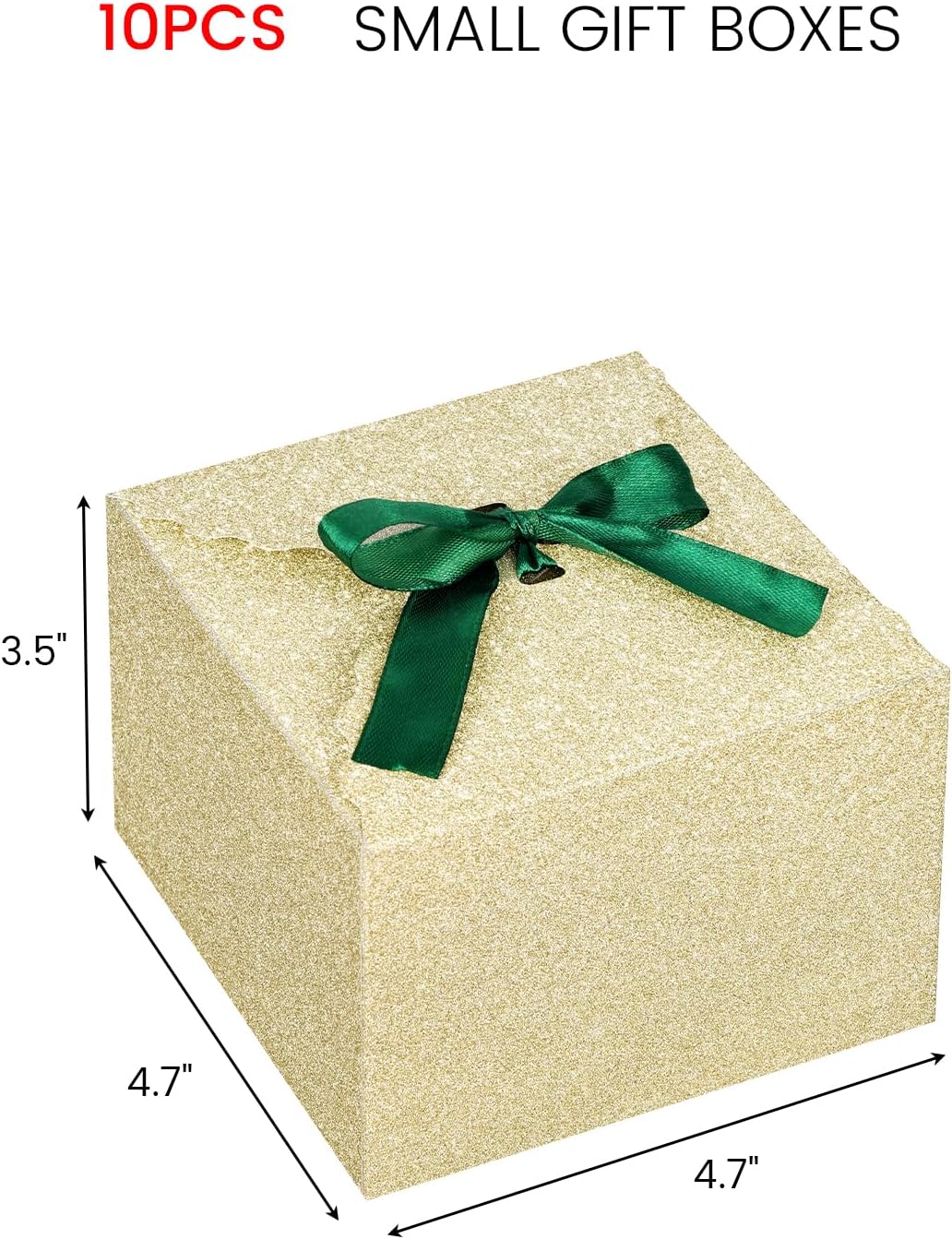 VGOODALL Gold Treat Boxes, Glitter Candy Box with Ribbon Paper Treat Boxes for Wedding Cookie Chocolates Small Gifts