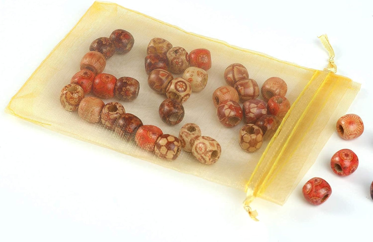 ANZNKU 100 Pack Organza Bags, 4 x 6 inch Small Premium Golden Favor Bags with Drawstring, Sheer Jewelry Mesh Bag, Mesh Gift Bag for Wedding Party Christmas