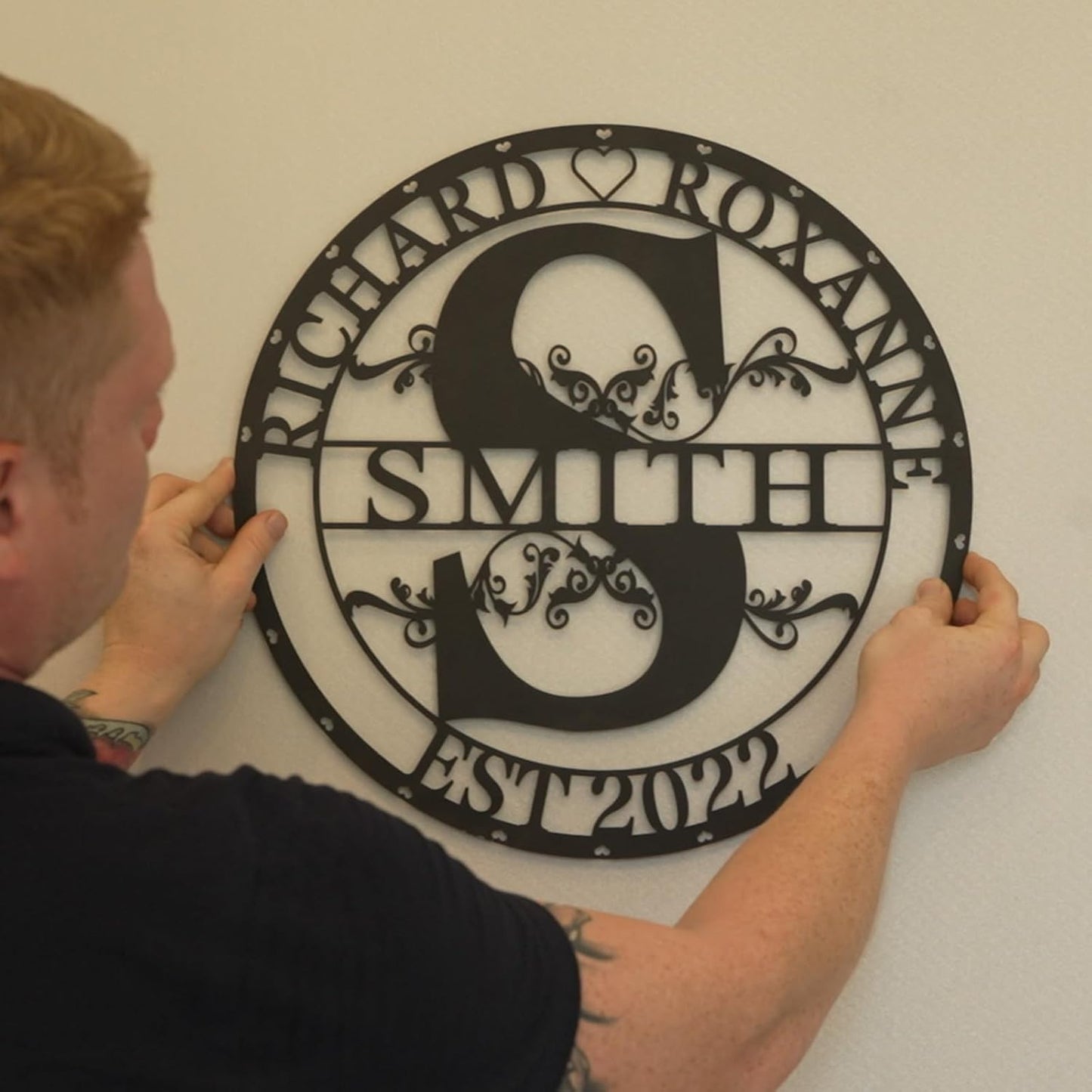 Split Letter Metal Monogram, Custom Last Name and Date Sign, Split Letter Name Signs, Personalized Last Name Sign, Metal Family Name Sign, Door Hanger, Outdoor Metal Sign, Wedding Gift