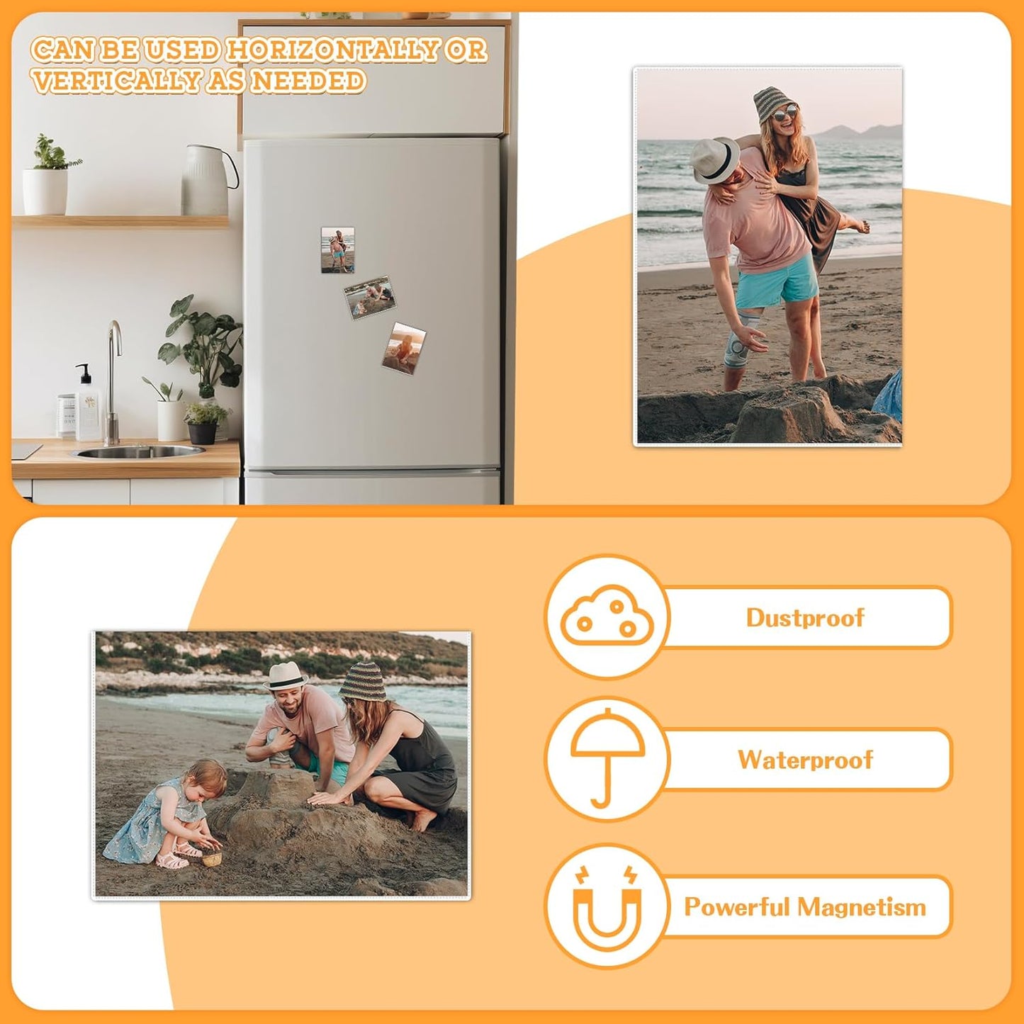 VNDUEEY 15 Pack Magnetic Picture Frames 2.5x3.5, Reusable Pocket Photo Frames for Fridge and Locker, Perfect for Home, Office, School, and Celebrity Photo Cards