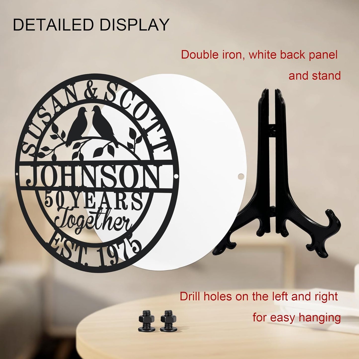 Personalized Christmas Gifts 2025 Best Housewarming Gifts Custom 50th or Any Year Wedding Anniversary Metal Sign Wedding Gifts Personalized Metal Name Signs Monogram Wall Decor