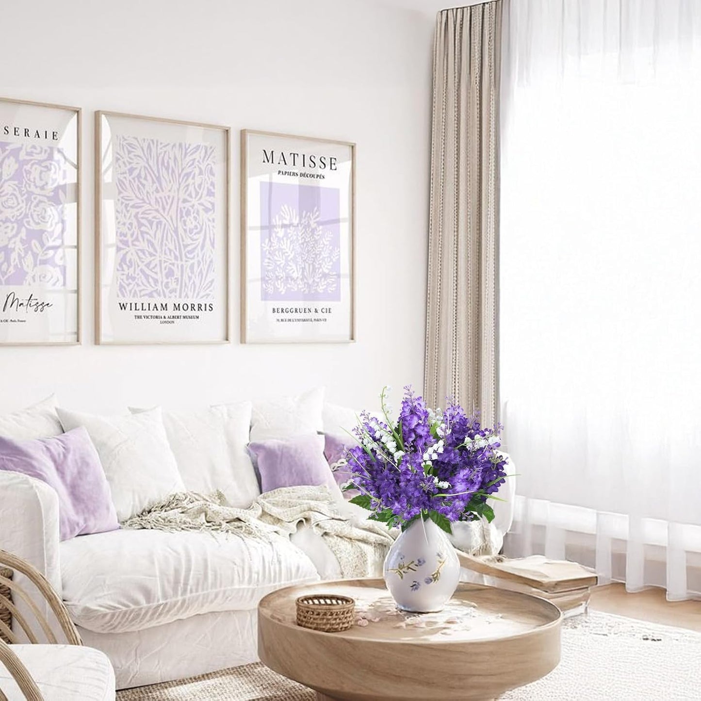 10Pcs Lilac Flowers Artificial Bouquet Fake Purple Flowers Faux Lilacs Mix Bush Artificial Purple Silk Flower Bulk Arrangements Summer for Table Centerpieces Home Kitchen Wedding Decorations