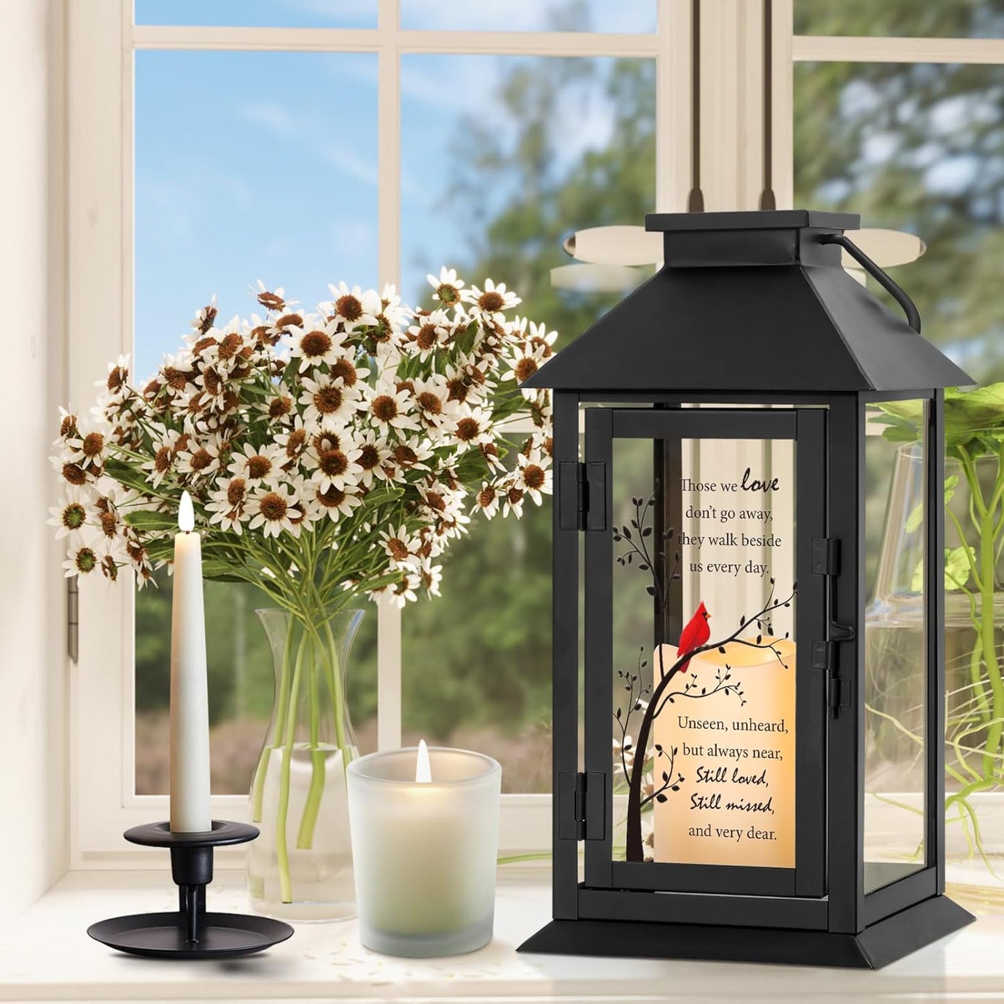 Memorial Lantern Bereavement Gifts in Memory of Loved One Memorial Gifts for Loss of Mother Loss of Father Remembrance Sympathy Gifts for Loss of Loved One with LED Candle and Remote
