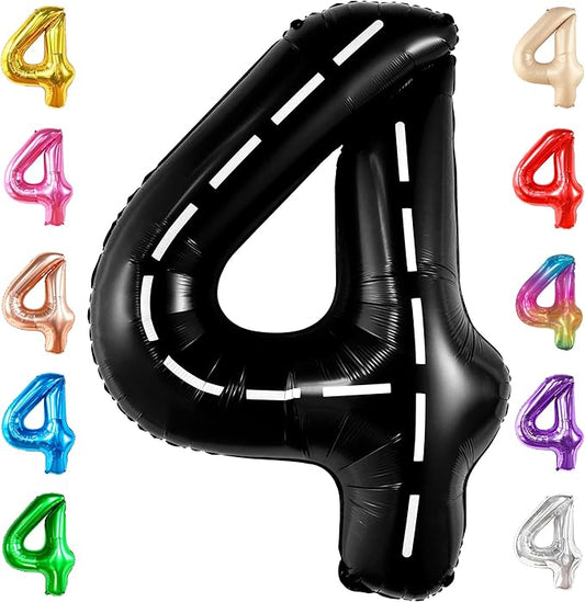 KatchOn, Giant, Construction Balloons - 40 Inch, Construction 4 Balloon | Construction Party Balloons, 4th Birthday Decoration Boy | Race Car Birthday Balloons, Race Car Birthday Party Decorations