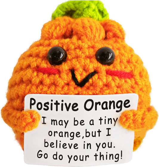 Crochet Emotional Support Orange-Handmade Mental Health Gifts for Friends,Family-Uplifting Gifts for Grandpa,Grandma Mom,Dad,Teens