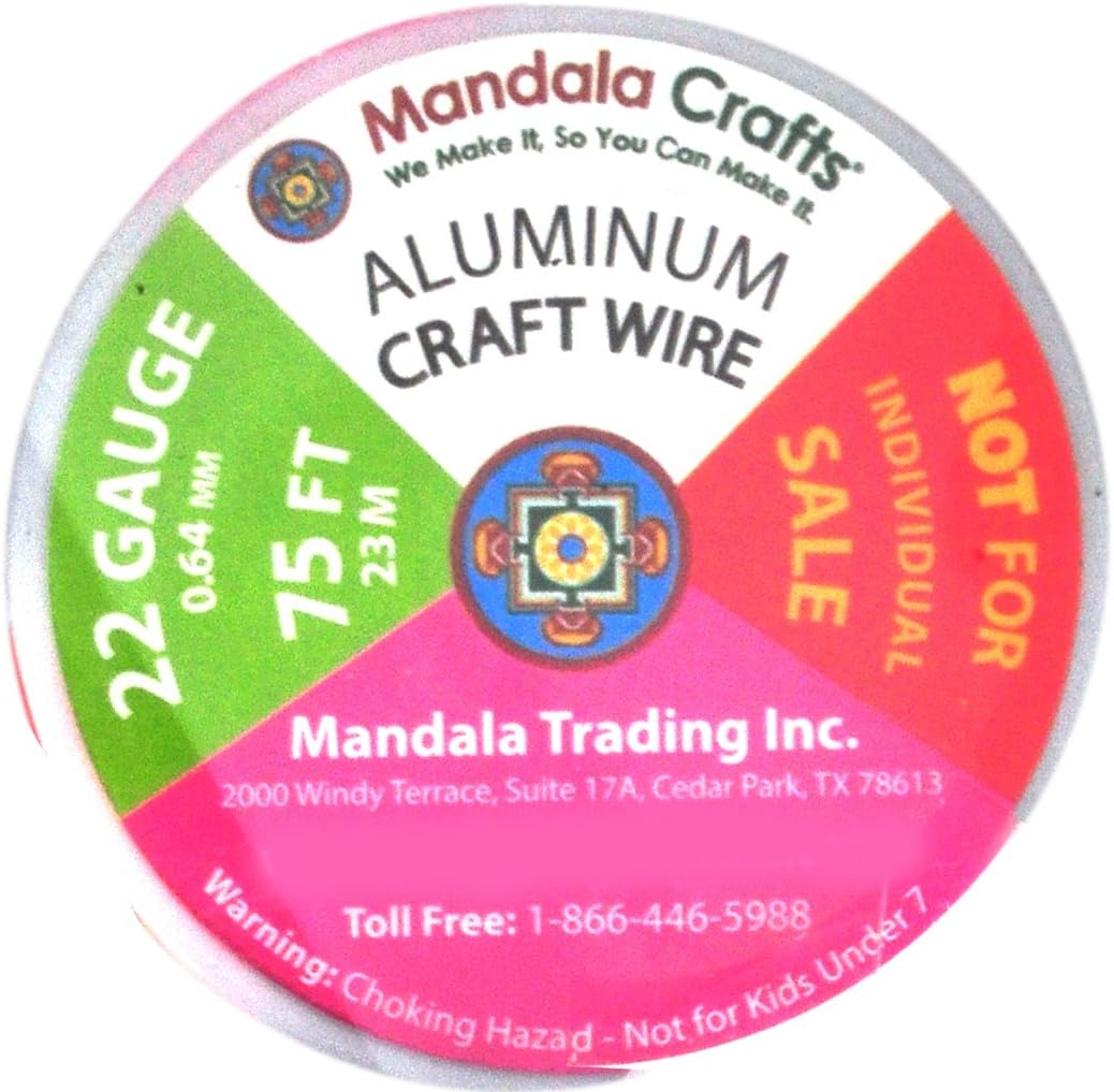 Mandala Crafts 22 Gauge Anodized Aluminum Craft Wire for Jewelry Making - 450 FT Colored Flexible Rose Gold Combo Wire - Bendable for Bonsai Armature Crafting Sculpting