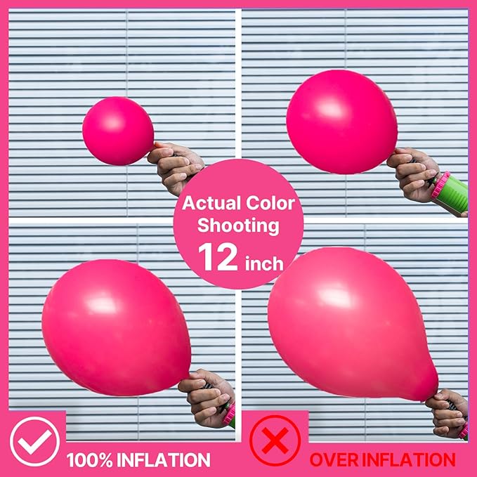 PartyWoo Pink Balloons 65pcs 12 Inch Pearl Metallic Mauve Magenta Fuchsia Hot Pink Confetti Latex Balloons for Gender Reveal Bridal Shower Baby Shower Princess Theme Birthday Party Decorations