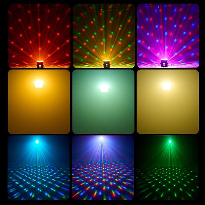 Disco Lights,Party Light QinGerS Dj Stage Light 7 Colors Sound Activated for Christmas Birthday KTV Club Romantic Decoration 2pcs