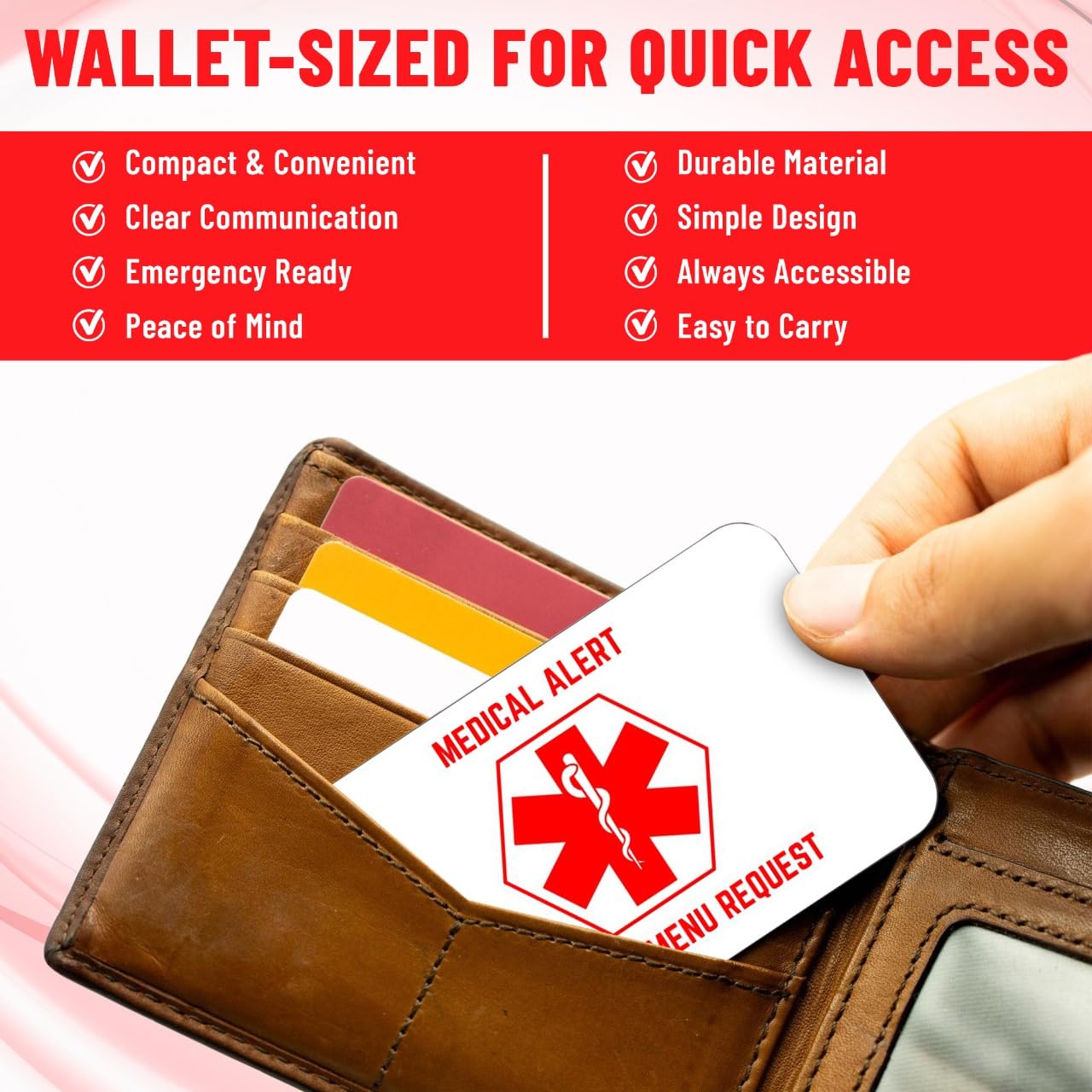 Bariatric Card for Restaurants, Special Menu Request Card, Portion Control Restaurant Request for Bariatric or Gastric Sleeve Patients, Wallet Sized, Set of 2 Cards (2, White, 3.375in x 2.125in)