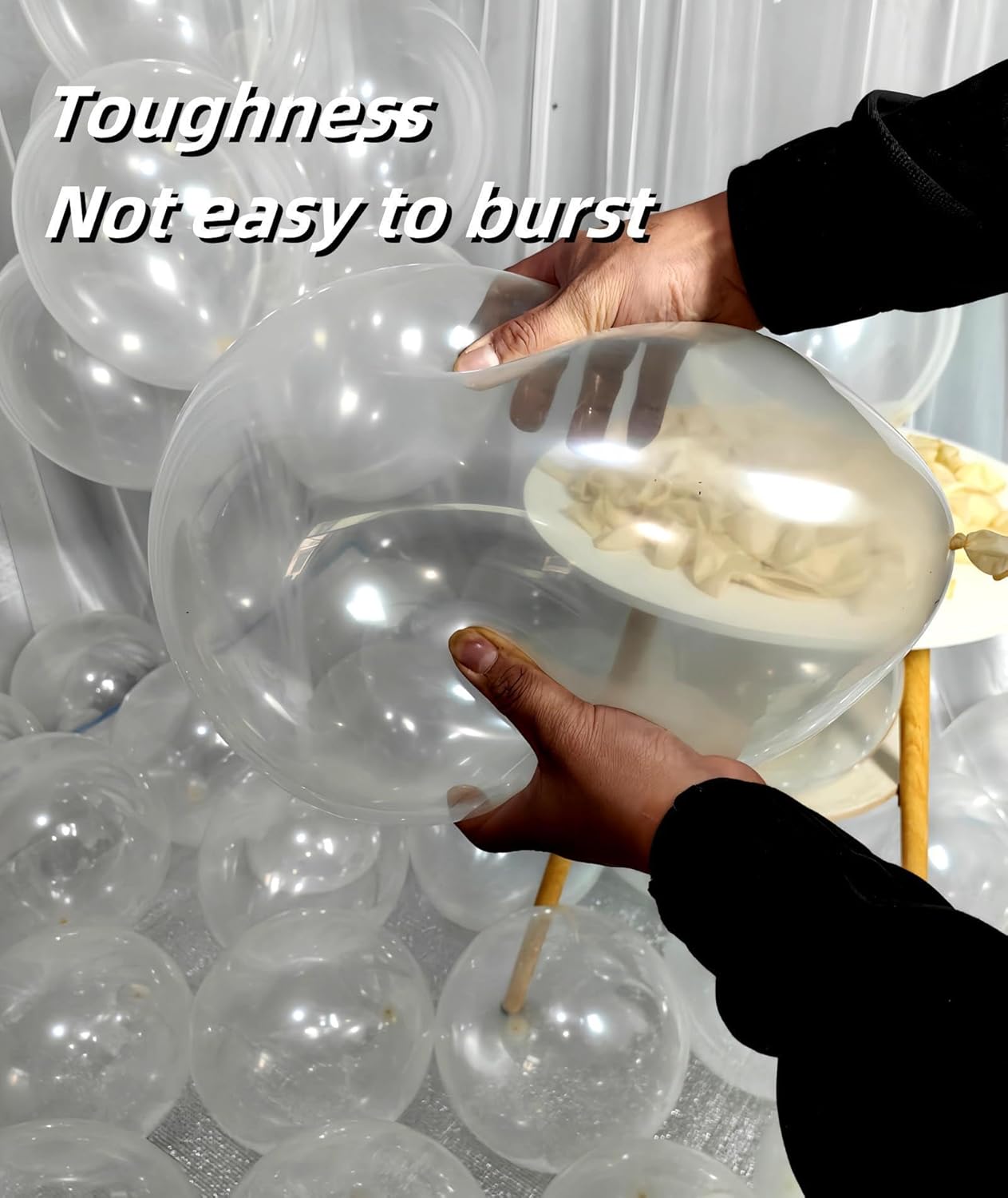 300 Pack Clear Balloons 12 Inch Latex Clear Latex Party Balloon Bulk for Various Party Events Decorations
