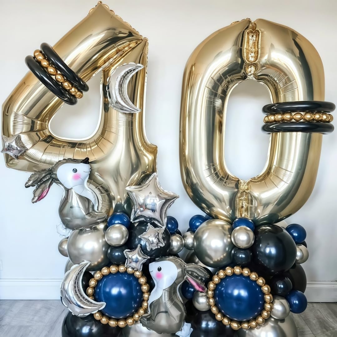 Champagne Gold 8 Balloon,40 Inch Light Gold Number 8 Balloon Big Foil Mylar Helium 8 Balloon for Birthday Party