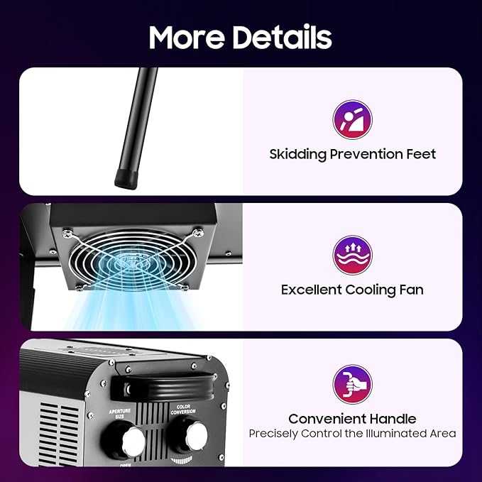 330W LED Stage Spotlight with Tripod, Professional Follow Light with 6 Colors & 3 Color Temperatures (5600K、6000K、3200K), Theater Lights DJ Lighting for Wedding Party, DJ Show, Theater (330, Watts)