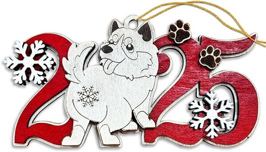 Husky 2025 Christmas Ornament – Wooden Dog Lover Holiday Tree Hanging Decoration – Cute Husky Puppy Ornament, Pet Keepsake Gift for Christmas 2025