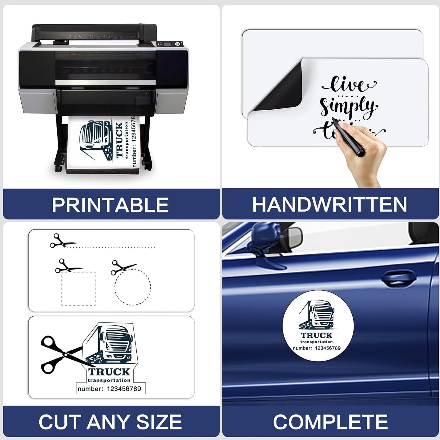 DIYMAG 2Pcs Blank Car Magnets,24x17 Inch Car Door Magnets Set Signs Rounded Corners Flexible Magnetic Bumper Sticker to Advertise Cover Logo Prevent Cars Scratches Dents