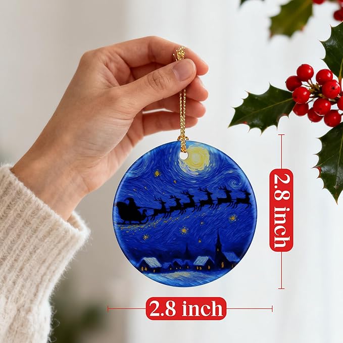 Starry Night Ornament – Christmas Ornament, Christmas Tree Decor, & Perfect Holiday Decor | Art Lover Gift, Gifts for Friends and Family
