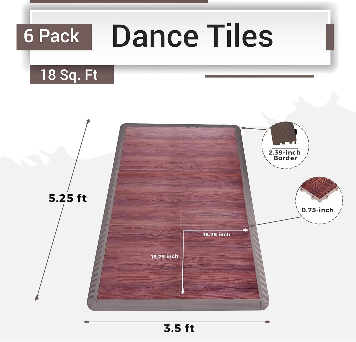 Dance Floor Tiles, Interlocking Dance Floor Tiles for Ballet, Tap, Jazz, and Irish Dance | Portable Dance Floor Tiles for Indoor Dance Flooring