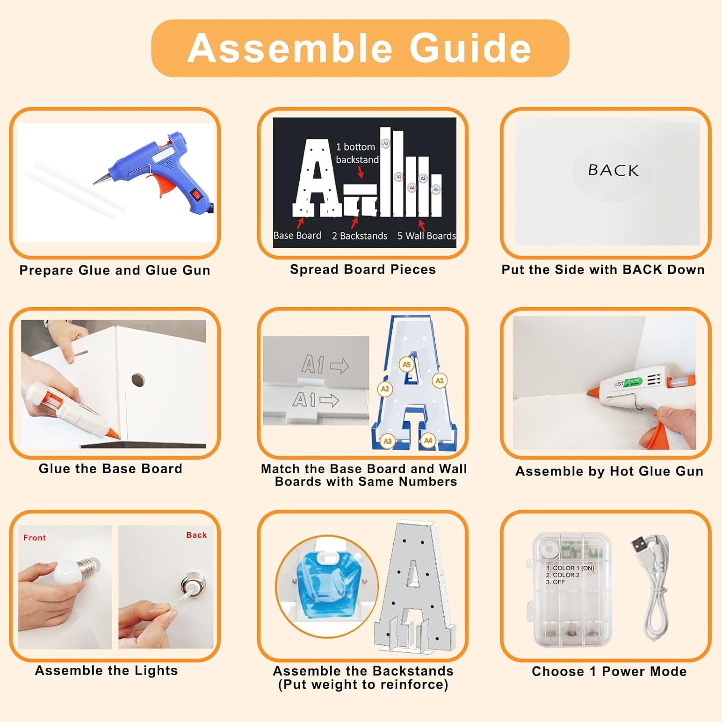 Pooqla 3FT Light Up Marquee Numbers, Cool White and Warm White LED Large Lighted Marquee Numbers, Giant Mosaic Light Up Numbers for Balloons 8th 18th 80th Birthday Decoration Party Decor, LED Number 8