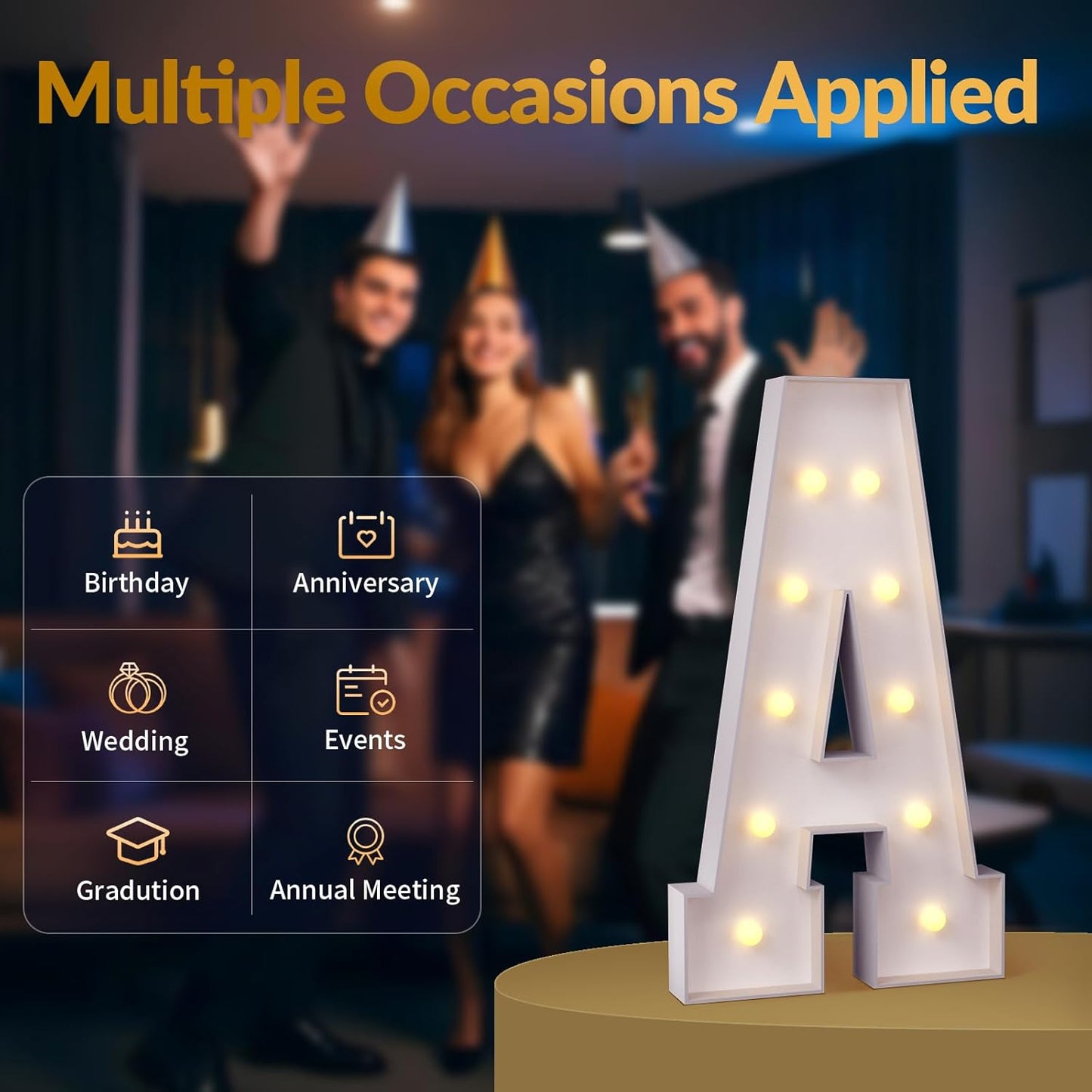 JoyMuse 4FT Marquee Light Up Letters,Large Marquee Letters 4 Feet Tall for Marry Me Proposal Decorations Big 4FT Letters with Lights for Baby Shower Party Decor, Letter R