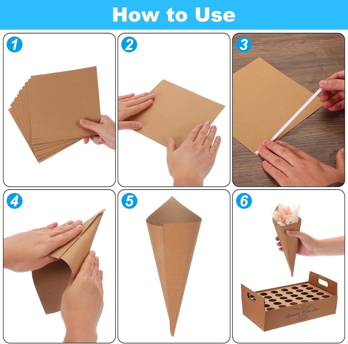 PATIKIL Wedding Confetti Cones Holder Box, 30 Holes Confetti Stand Tray Box Petals Flower Holder for Party Engagement Holiday Birthday DIY Decoration, White