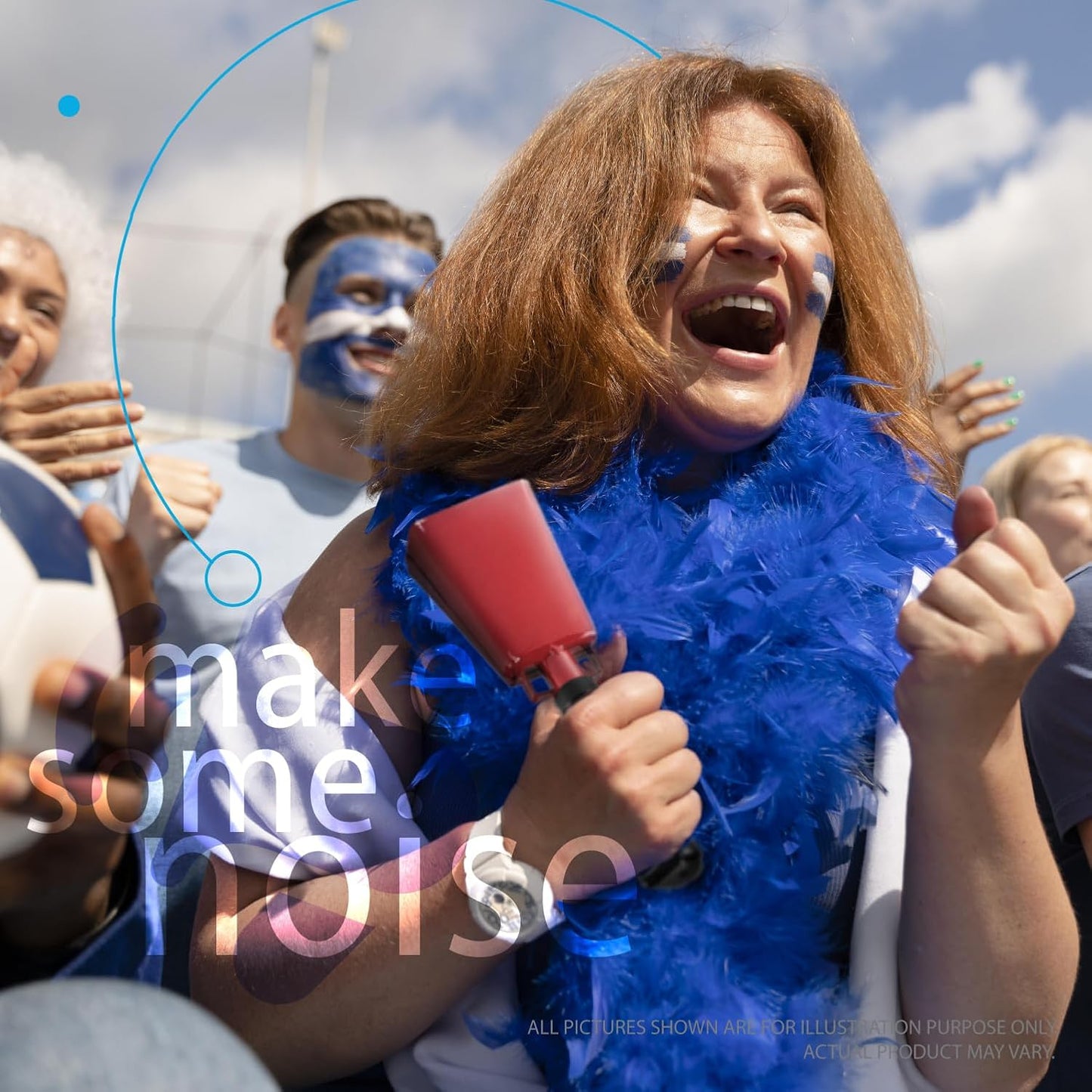 Deke Home - 2 Pack 7 Inch Steel Cowbells with Handle, Loud Noise Makers for Football, Sports, Parties, Competitions, School Spirit & Safety, Large Hand Bell for Cheering & Percussion Instrument