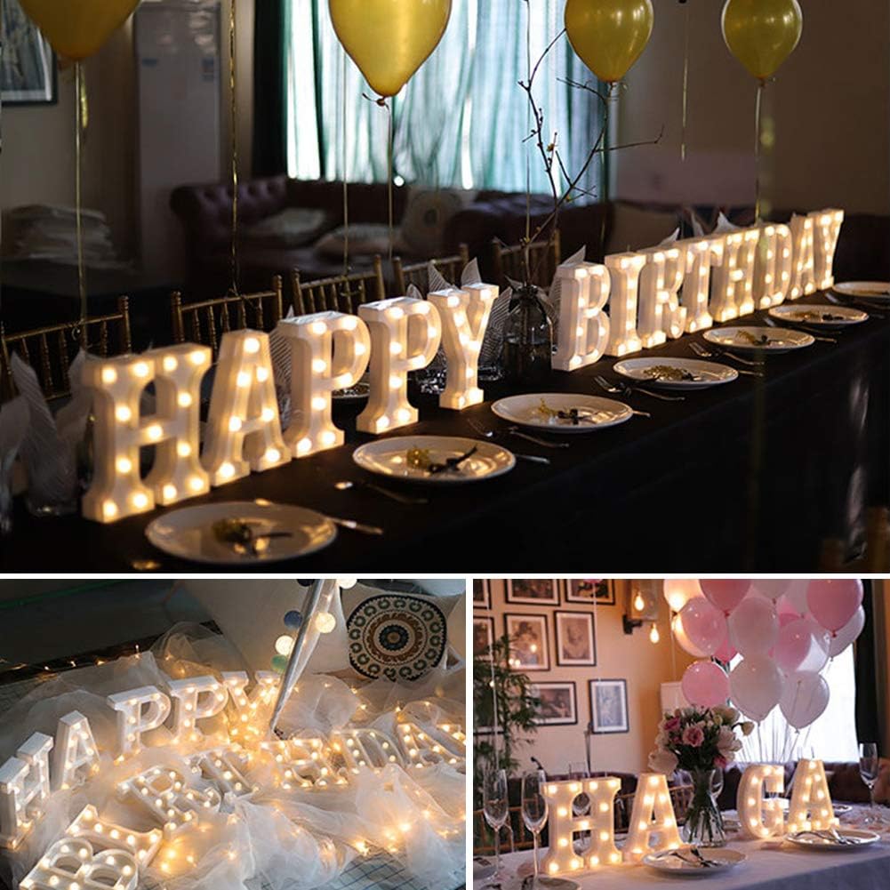 MUMUXI Marquee Light Up Letters | Large Light Up Numbers | Battery Powered and Bright with Every Letter of The Alphabet | for Wedding, Birthday, Party, Celebration, Christmas or Home Decoration (W)