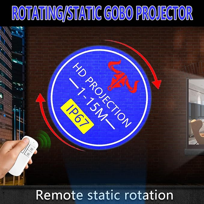 40w Logo Projector for Business Custom GOBO Projectors IP67 Waterproof Suitable for Party Lighting Decoration, Company Brand Display and Promotion,Custom GOBO Lens (40, Watts)