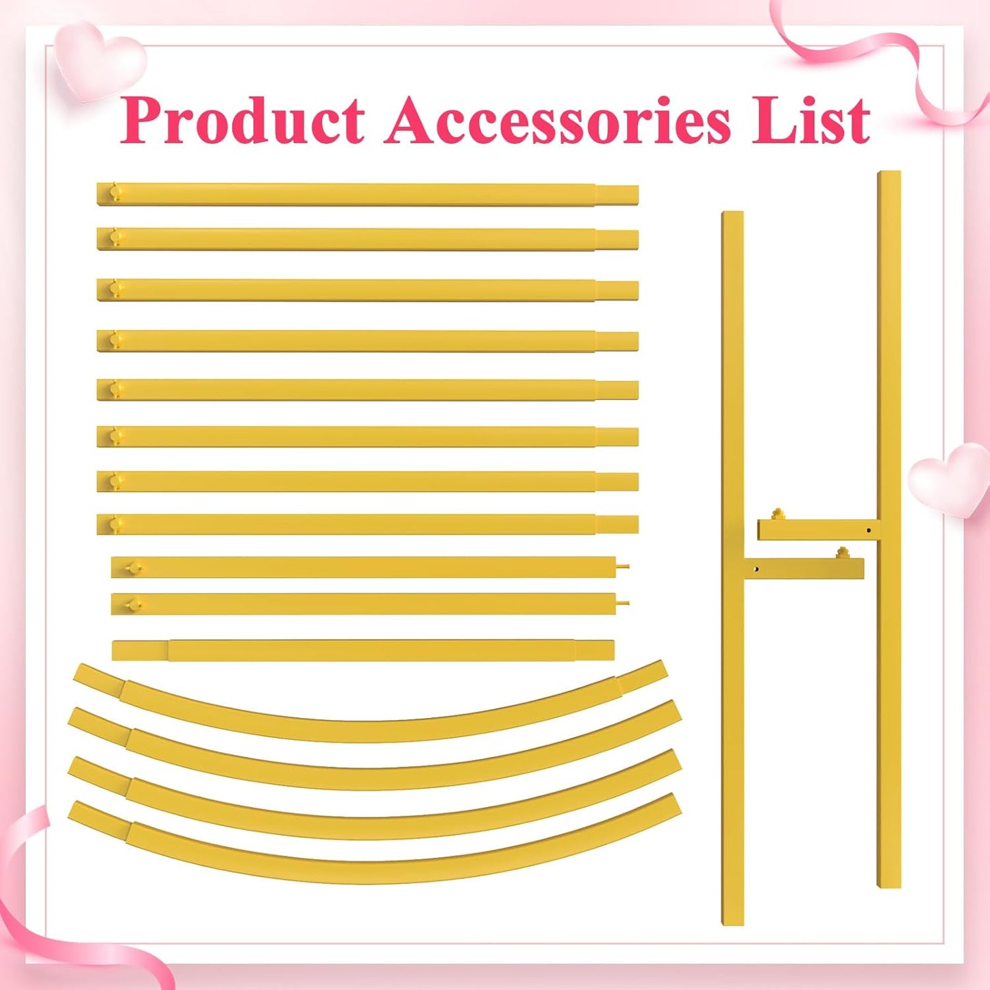 Wokceer 6.6 FT Wedding Arch Backdrop Stand Gold Metal Chiara Backdrop Stand for Wedding Ceremony Birthday Party Bridal Baby Shower Photo Booth Garden Floral Balloon Arch Decoration