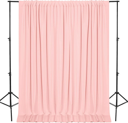 DWCN 10x7 FT Blush Pink Backdrop Curtains for Parties, Photography Backdrop Drapes with Rod Pockets for Wedding Decorations Stage Birthday Family Gatherings, 2 Panels 5ft x 7ft
