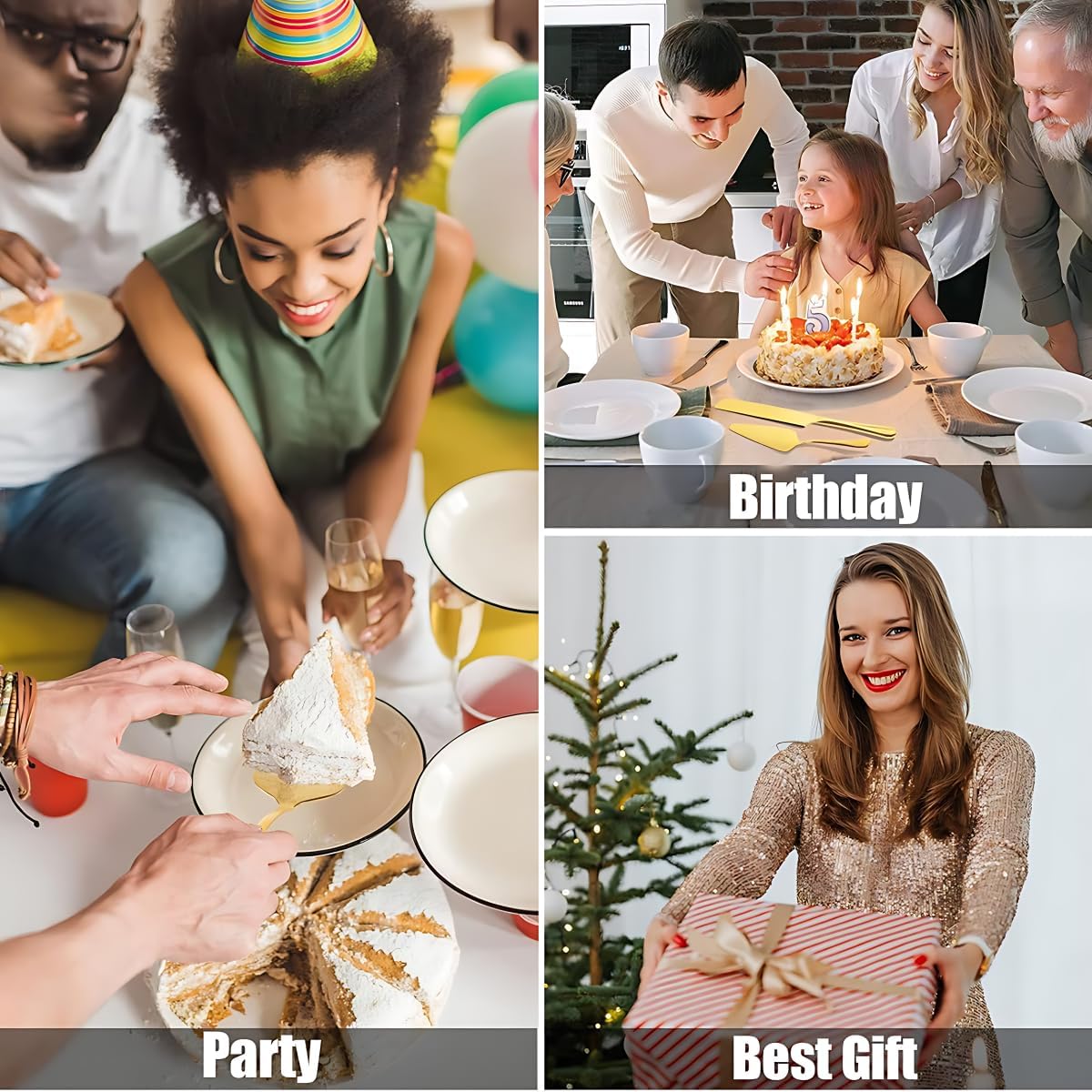 Stainless Steel Cake Server Pack of 10 Hammered Pie Holder Transfer Triangular Spade Spatula Serrated Edge for Pizza Cake Baking Safe in Dishwasher (Silver)