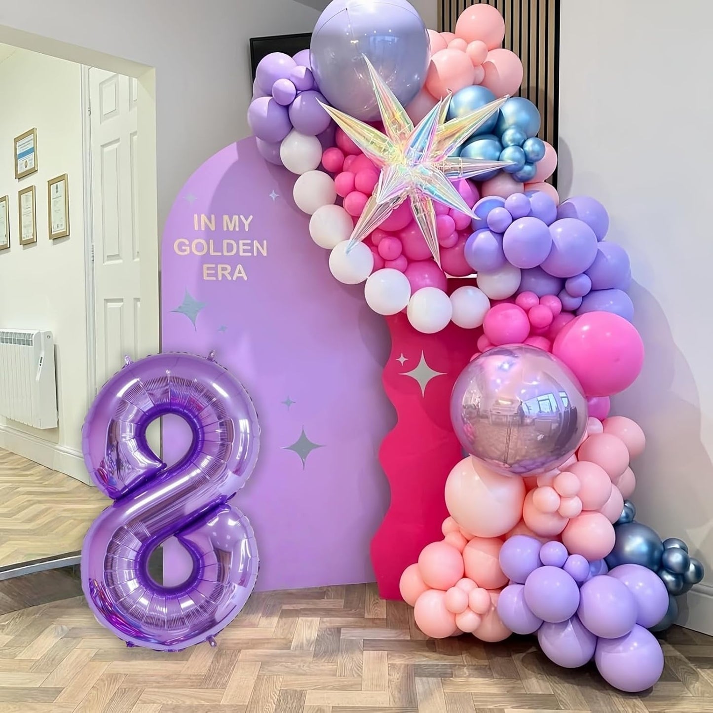 Purple 1 Balloon Number,40 Inch Number 1 Balloon Big Purple 1 Foil Mylar Helium Balloon for Birthday Party Decorations
