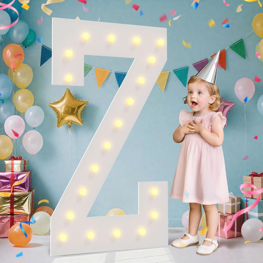 4FT Marquee Light Up Letters - Large Marquee Letters 4 Feet Tall for Birthday Party Decorations, Big Letter for Wedding Event Marry Me Baby Shower Bridal Shower, Letter Z