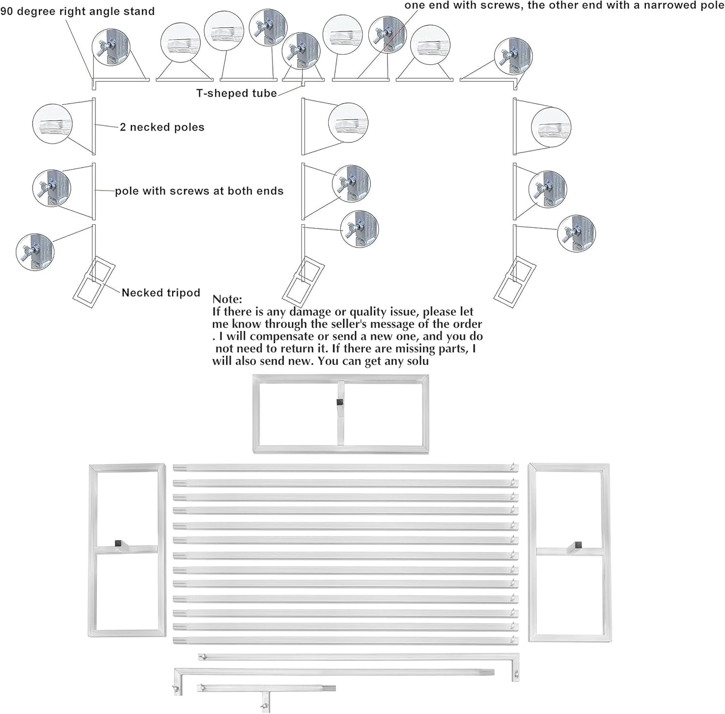 20ftx10ft Backdrop Stand Portable Pipe and Drape Poles Kit for Wedding Parties Curtains Stage Decoration Photography Photo Booth, Metal Curtain Frame Long Background Stand Support System
